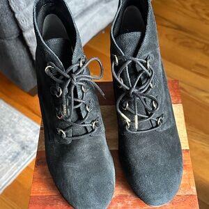 Dr. Scholl's Black suede Lace-Up wedge Booties